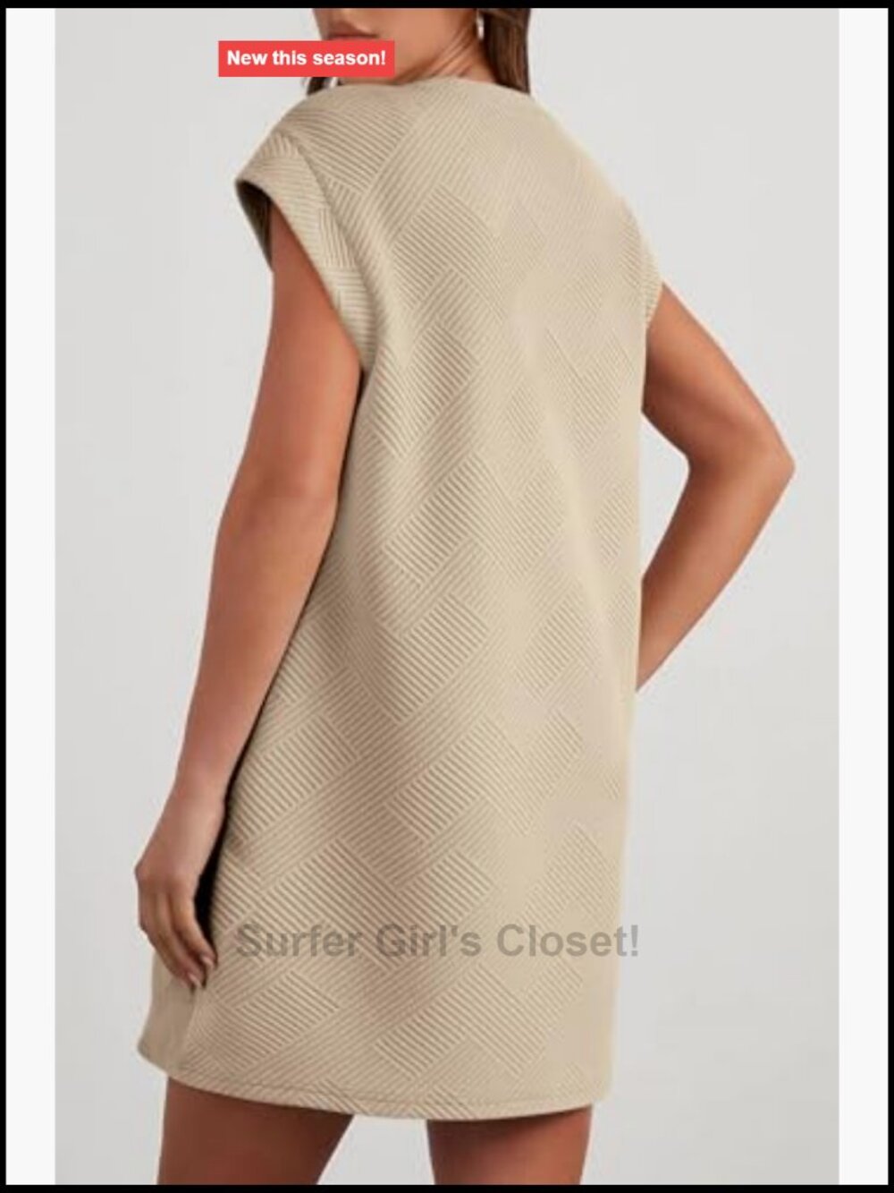 Women's Cap Sleeve Shift Dress with Pockets Soft Summer Casual Mini Dress - Picture 2 of 7